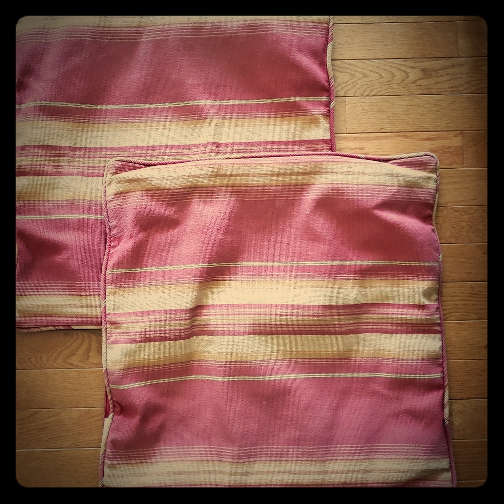 Red and Gold Pottery Barn Pillow Covers, 20x20 in.